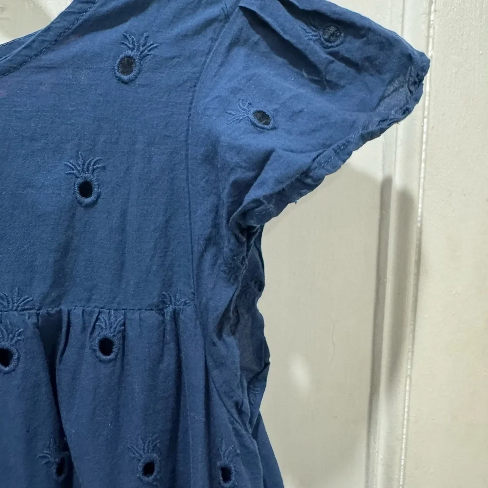 Simply Southern Blue Pleated Casual Dress with Bateau Neckline